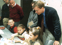 Children attending classes at Slavutych Laboratory