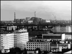 A view of Chornobyl from Pripyat
