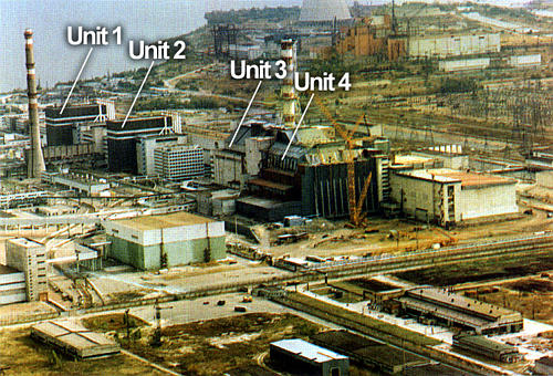 Four reactors at Chornobyl nuclear power plant