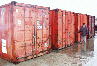 containers of U.S. equipment