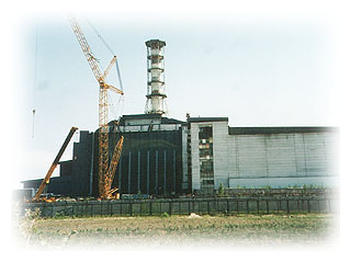 Photo of Chornobyl power plant maintenance, 1996