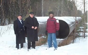 Picture of Wiborg, Mulkey, and Turner in Siberia, Russia.